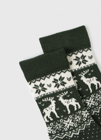 Тёплые носки с шерстью и узором