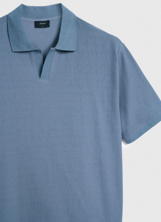 Поло из текстурной хлопковой ткани
