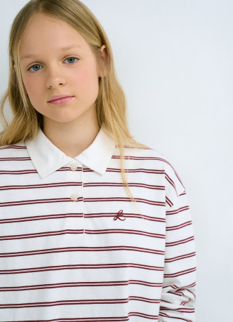 Поло с длинным рукавом для девочек