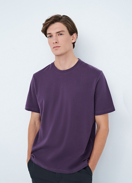 Базовая футболка из плотного хлопка, Фиолетовый