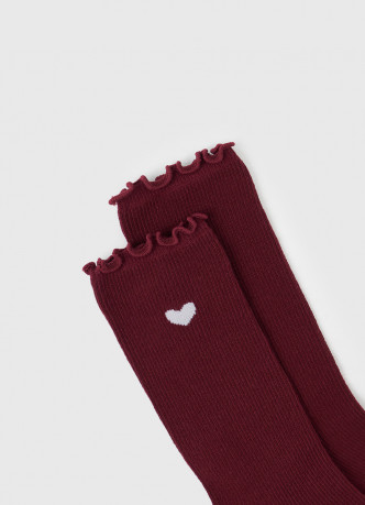 Носки в рубчик с сердечком