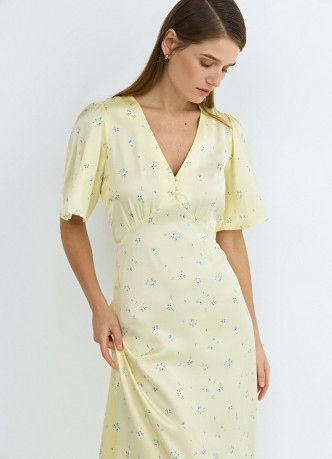 Платье миди с принтом