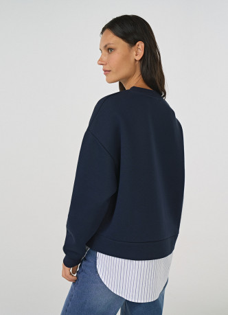 Свитшот с имитацией рубашки