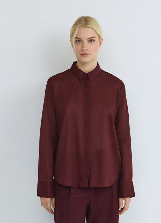 Полупрозрачная рубашка из хлопка и рами