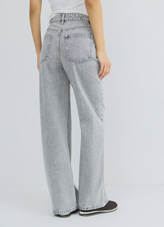 Широкие джинсы с высокой посадкой