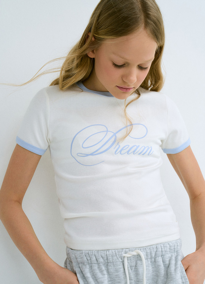 Футболка в рубчик для девочек