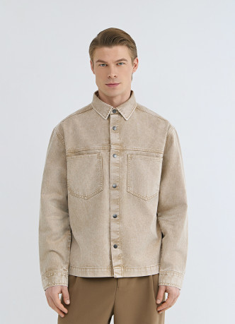 Куртка-рубашка из твила с карманами