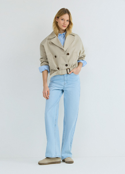 

Укороченный тренч, Бежевый