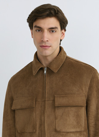 Куртка-рубашка из искусственной замши