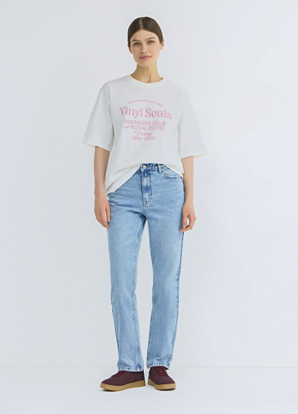 Прямые джинсы со средней посадкой Голубой 2999₽