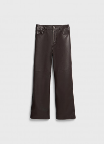 Прямые брюки из искусственной кожи