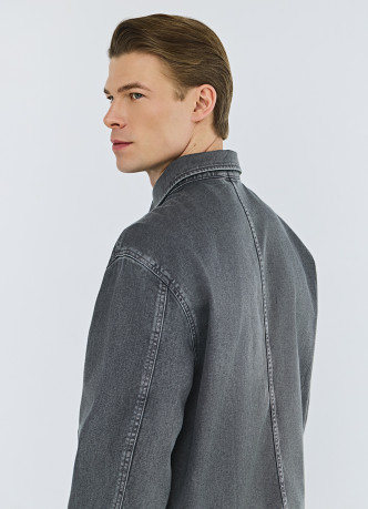 Куртка-рубашка из твила с карманами