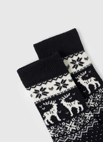 Тёплые носки с шерстью и узором