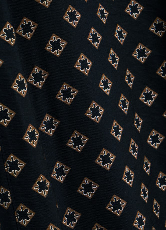 Прямые брюки с принтом и резинкой по поясу сзади