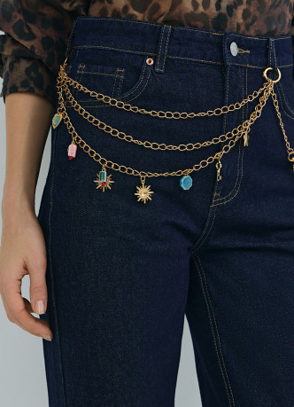 Пояс-цепь с декоративными подвесками