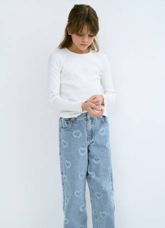 Лонгслив в рубчик для девочек