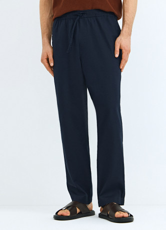 Брюки изо льна и хлопка