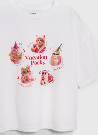 Футболка пижамная с принтом для девочек