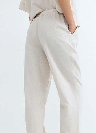 Брюки изо льна с эластичным поясом