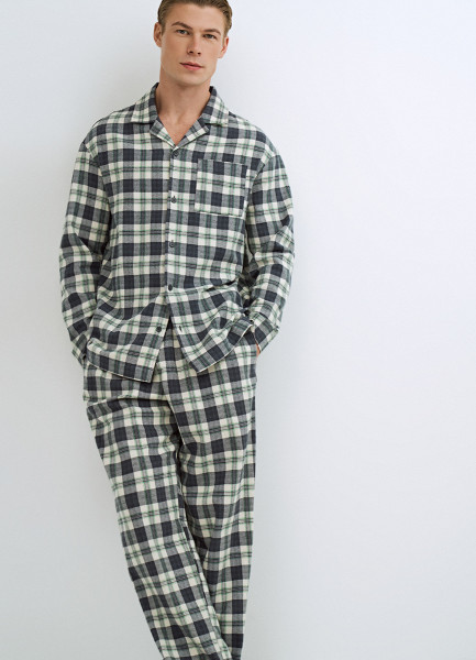 

Рубашка пижамная в клетку, Зеленый
