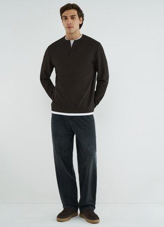 Лонгслив с имитацией второго слоя