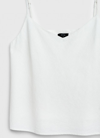 Топ изо льна на бретелях