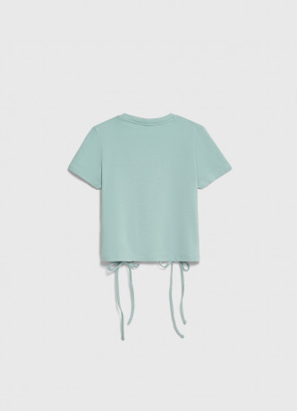 Футболка с драпировкой и завязками для девочек