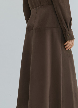 Юбка миди из искусственной замши