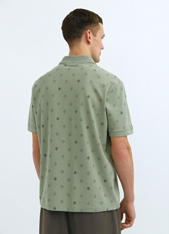 Поло из хлопка с принтом