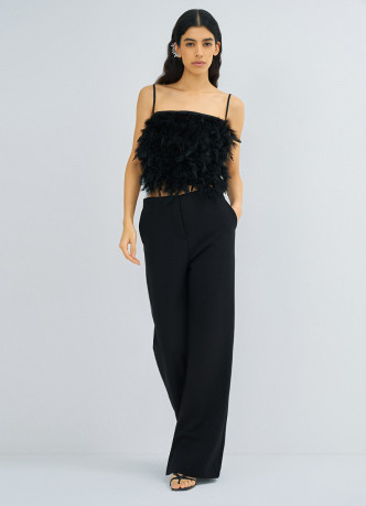 Топ с натуральными перьями