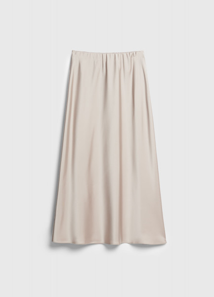 

Атласная юбка миди А-силуэта, Бежевый