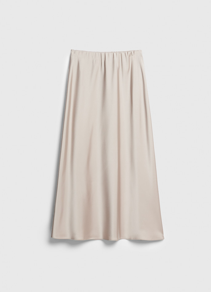 Атласная юбка миди А-силуэта