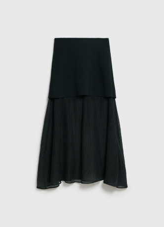Двуслойная юбка с полупрозрачным подолом