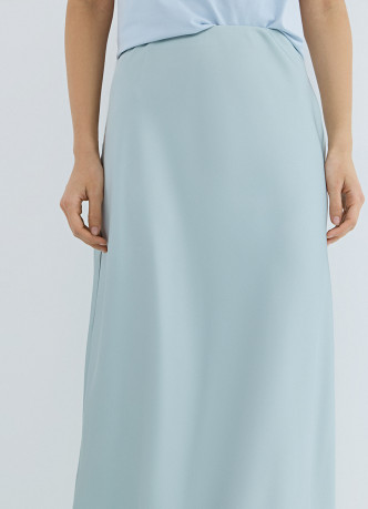 Сатиновая юбка миди А-силуэта