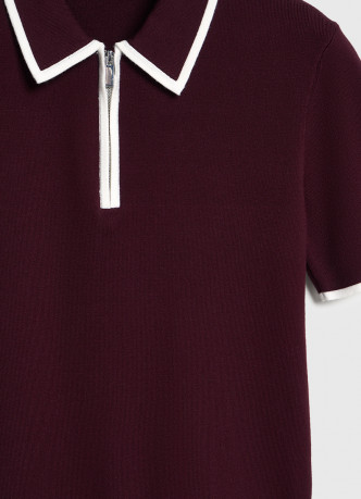 Джемпер с воротником поло на молнии