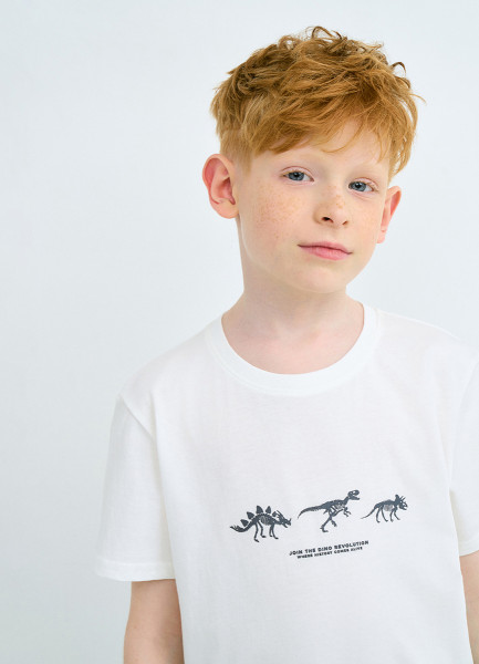 Футболка с принтом для мальчиков Бежевый 599₽