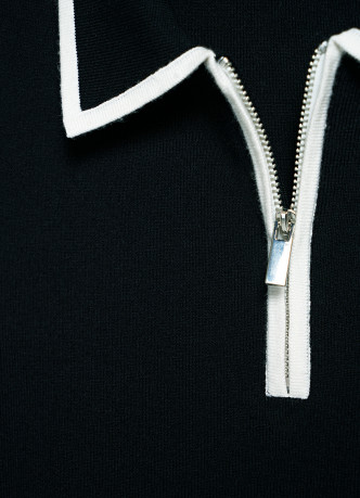 Джемпер с воротником поло на молнии