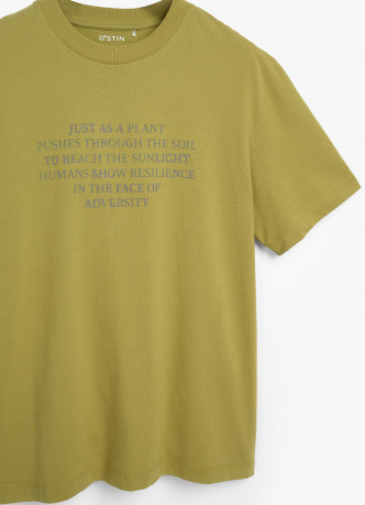 Футболка с принтом и вышивкой