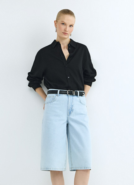 Джинсовые шорты-бермуды Голубой 3599₽