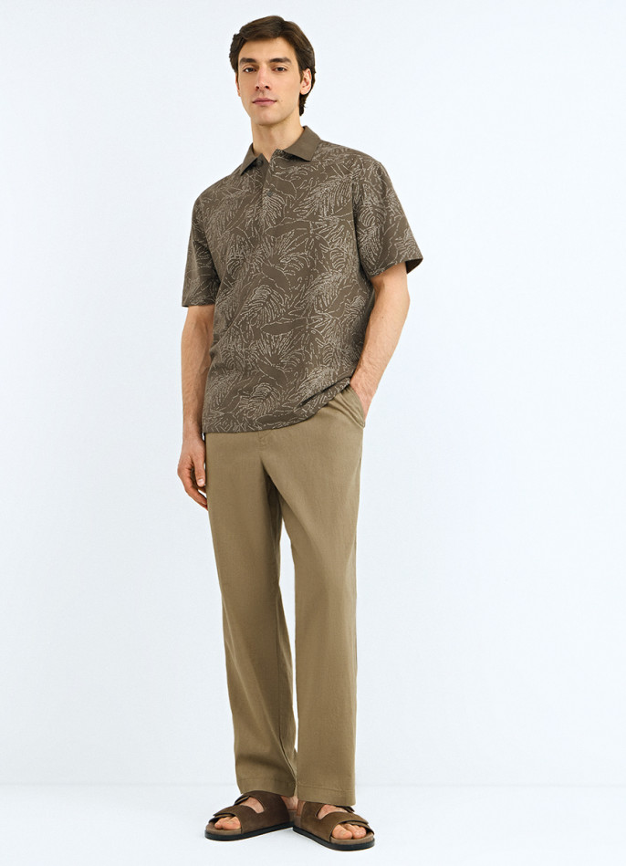 Брюки изо льна и хлопка