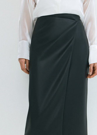 Юбка миди из искусственной кожи