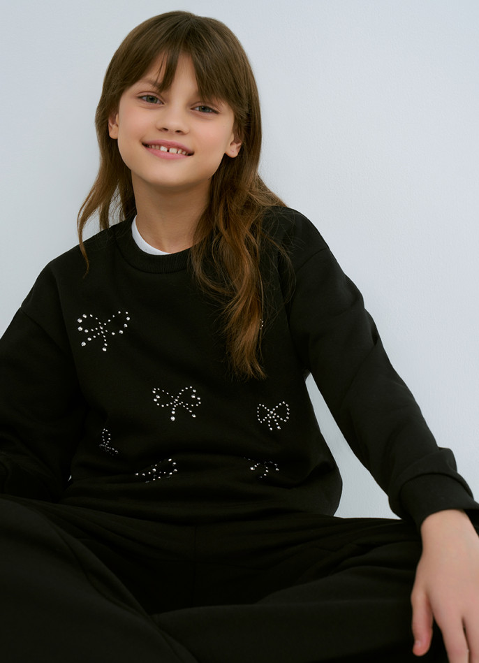 Свитшот с аппликацией для девочек