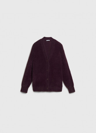 Кардиган из пушистой пряжи на пуговицах