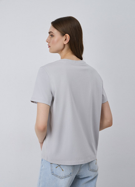 Базовая футболка, Белый O`Stin LT6696O02-90, размер 42 - фото 3