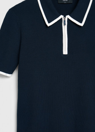 Джемпер с воротником поло на молнии