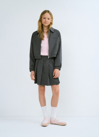 Укороченный жакет на молнии для девочек