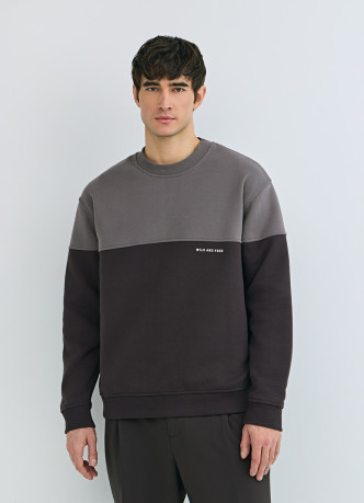 Свитшот колор-блок с надписью