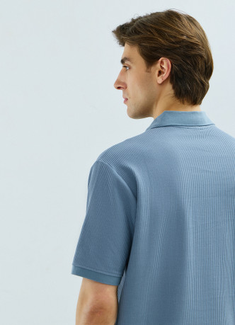 Поло из текстурной хлопковой ткани