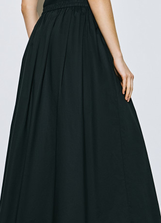 Юбка миди А-силуэта с эластичным поясом