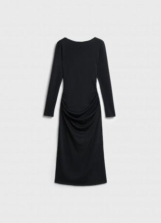 Трикотажное платье со сборками